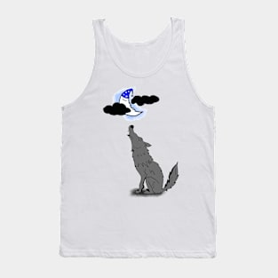 Wolf howling at the moon Tank Top